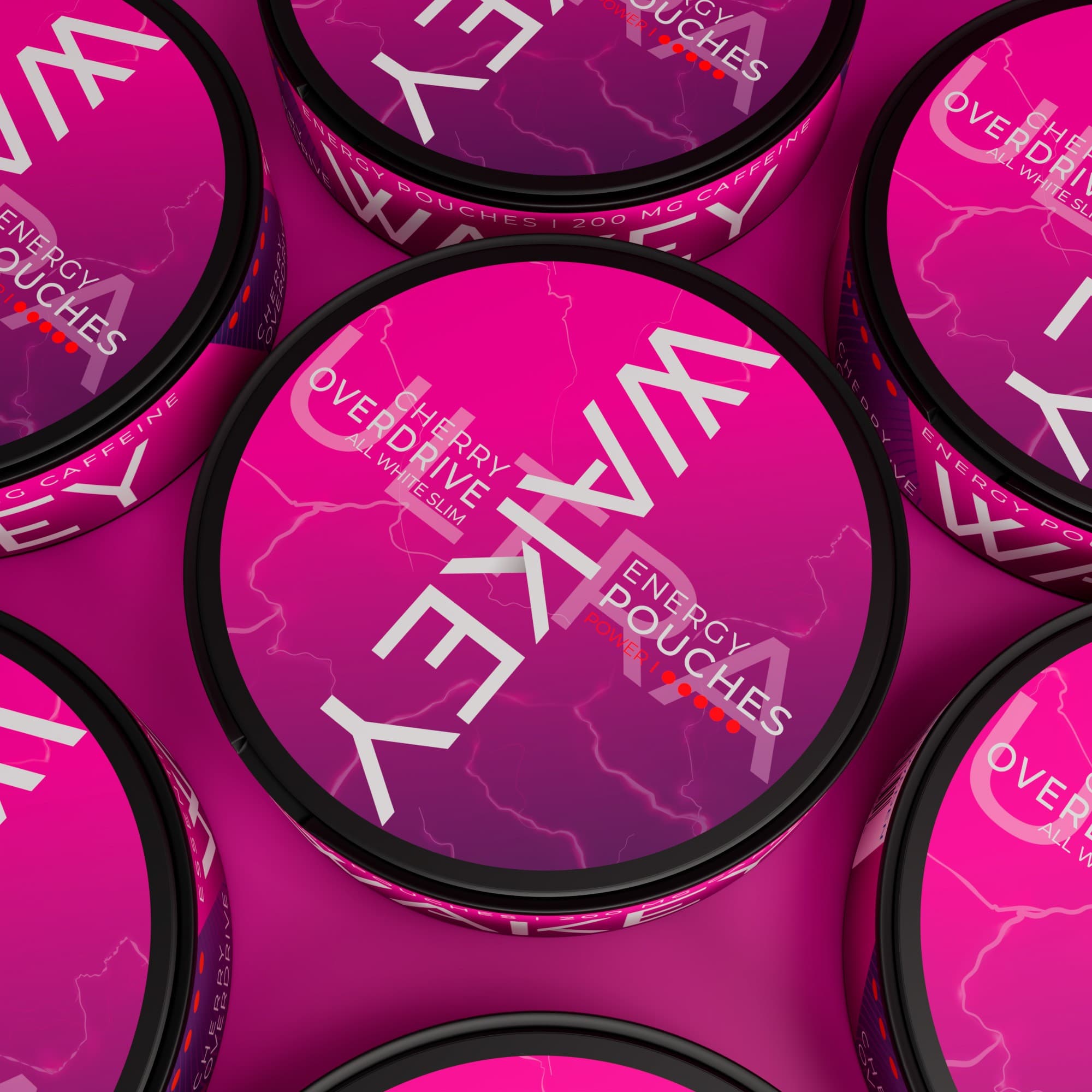 Wakey Ultra Cherry Overdrive tins seen from above