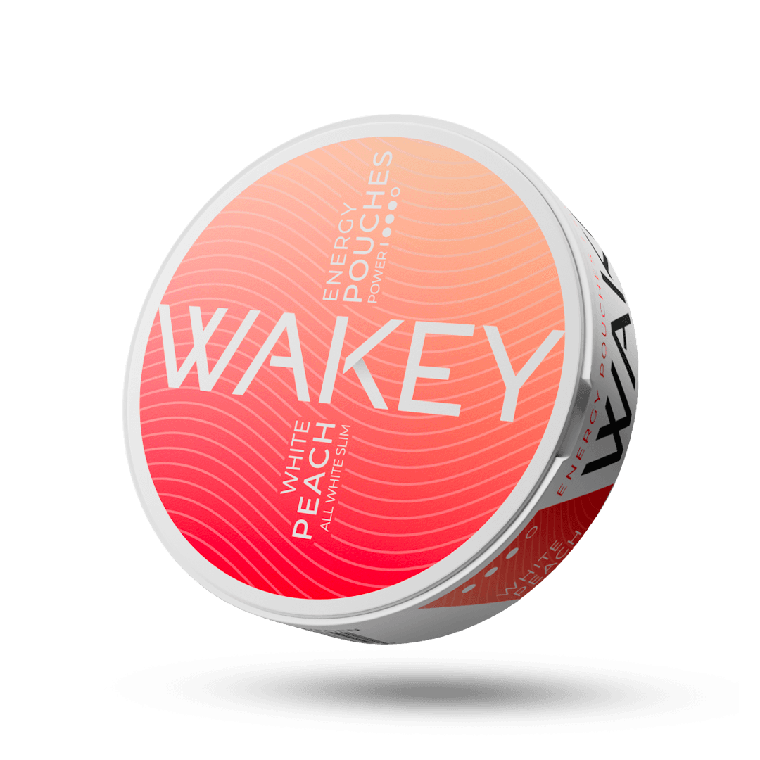 Wakey White Peach energy pouch can